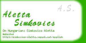 aletta simkovics business card